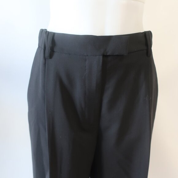 NWT Womens WE-AR4 Boyfriend 100% Wool Jet Black Wide Leg Pants M - Picture 6 of 10